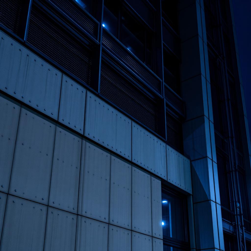 Fachada de edificación comercial e industrial